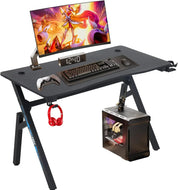 47 Inch Home Office Desk Extra Large Modern Ergonomic  PC Carbon Fiber Table Gamer Workstation with Cup Holder Headphone Hook