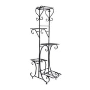 Upgraded 5-Tray Flower Stand | Floor Standing, Baking Paint, 19.689.8441.73in, Modern Style 5-Tier Plant Rack with Square Trays