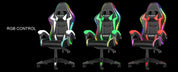 RGB Gaming Chair with LED Lights and Ergonomic Computer Chair Reclining PU Leather High Back Video Office Chair with Headrest