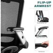 Ergonomic Office Chair with Headrest, Flip-Up Arms, 90-120° Tilt Lock and Wide Cushion