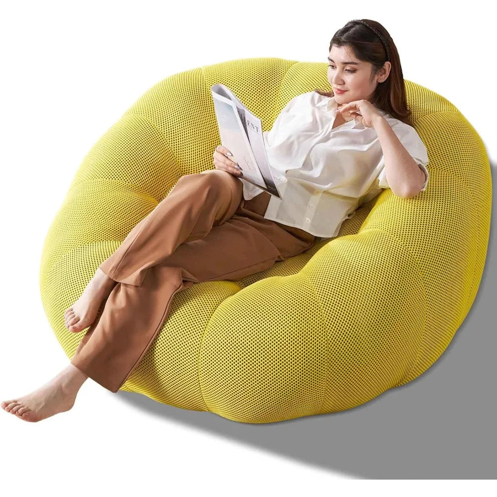 Adult Bean Bag Chair, Memory Foam Bean Bag Chair with Filling, Plush Lounge Sofa for Living Room, Bedroom, Balcony & Dorm - Cozy