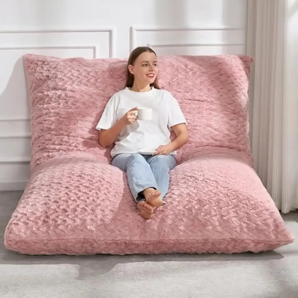 3 in 1 Giant Bean Bag Chairs Convertible Bean Bag Floor Cushion with Machine Washable Cover, Beanbag Chairs for Adult