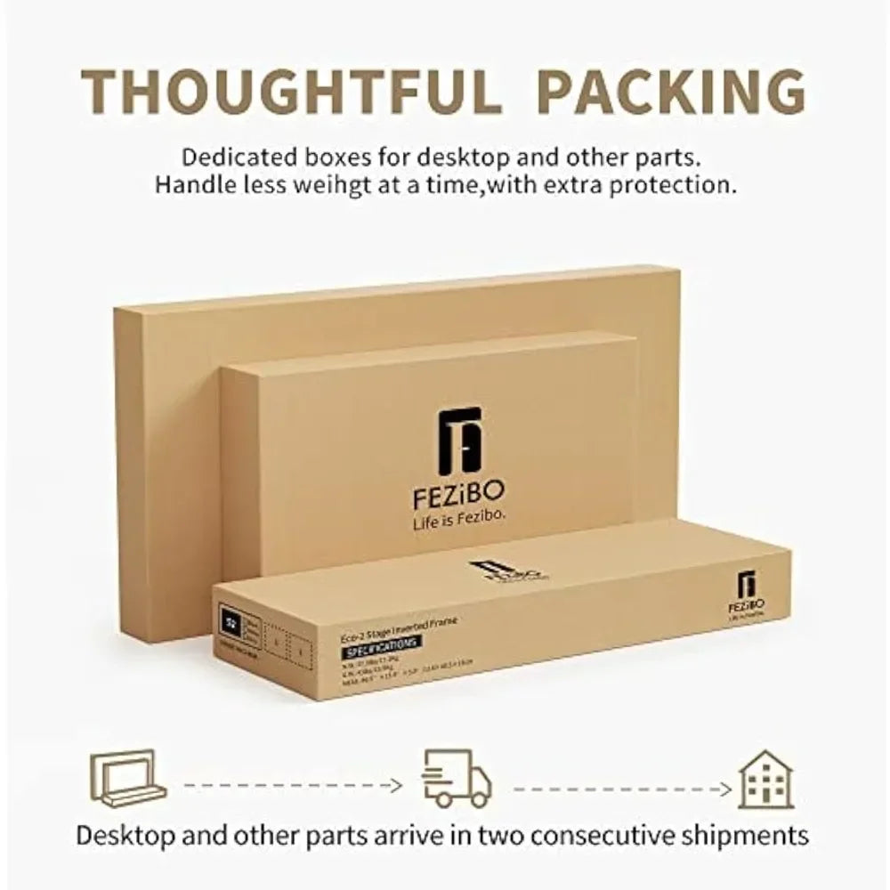 L-Shaped Executive Standing Desk with File Cabinet and Shelves, Electric Height Adjustable, Light Walnut