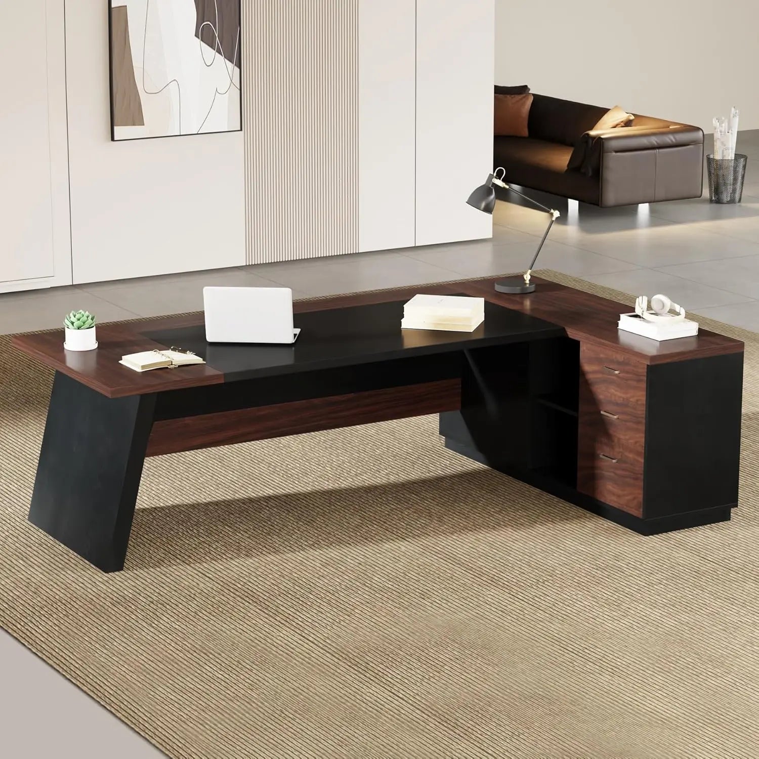 78" L-Shaped Executive Large Office Desk