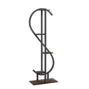5-Tier S-Shaped Metal Plant Stand with MDF Shelves – Decorative Indoor & Outdoor Plant Display for Balcony, Living Room, Garden, Patio, or Porch