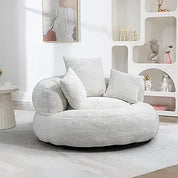 Giant Bean Bag Chair with Foam Filler, Oversized Bean Bag Couch for Adults Teens, Comfy Floor Sofa Chair with 3 Pillows, Lazy Be