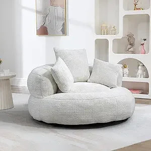 Giant Bean Bag Chair with Foam Filler, Oversized Bean Bag Couch for Adults Teens, Comfy Floor Sofa Chair with 3 Pillows, Lazy Be