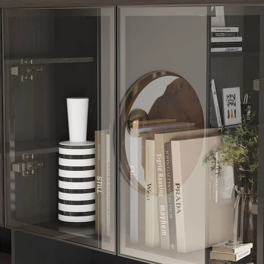 Double Office Desk with Drawers and Doors, 2-Person Home Office Desk , Double Computer Desk Workstation , Study Writing Table