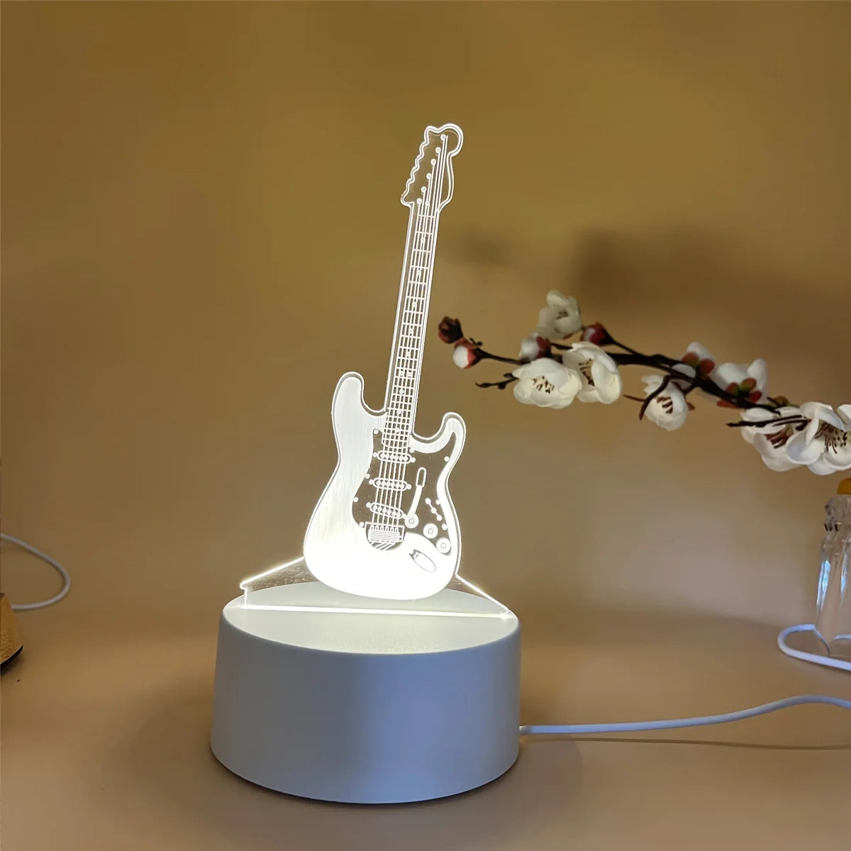 3D Stereo Guitar Night Light