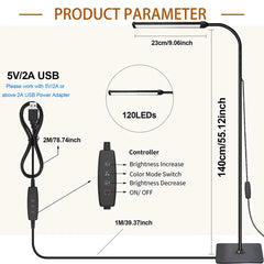 LED Floor Lamp - Adjustable Gooseneck Stand Light