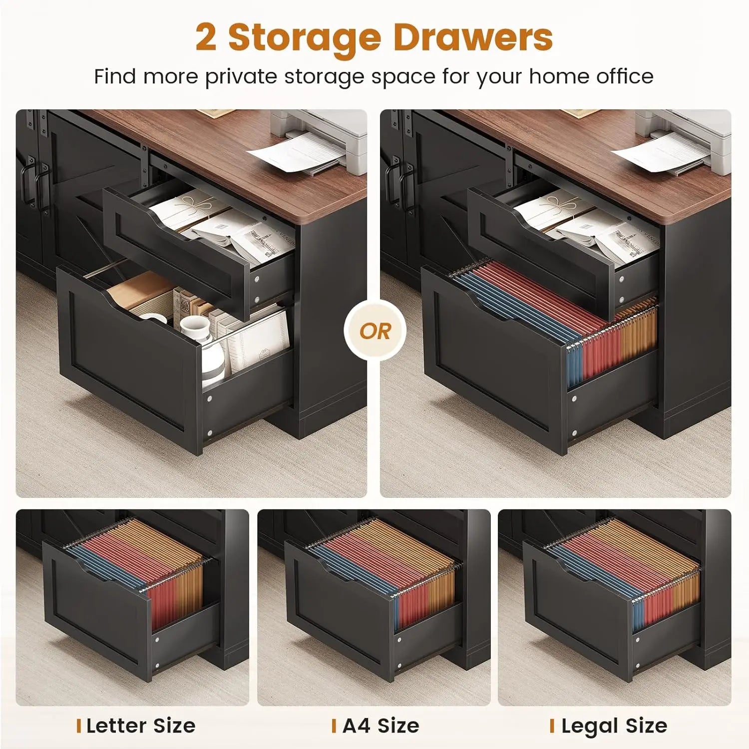 SmartHealth™ L-Shaped Standing Desk – 55" Height Adjustable Corner Desk with Storage Drawers