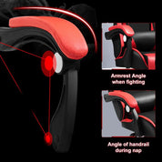 Gaming Chair with Bluetooth-compatible Speakers and RGB LED Lights, Ergonomic Massage Computer Gaming Chair with Lumbar Support