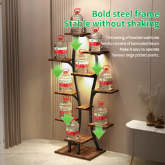 (Vase Shape) Plant Stand Indoor with Grow Lights, Indoor Plant Shelf, Metal Plant Flower Holder Stand, Vase Shape Plant Rack for