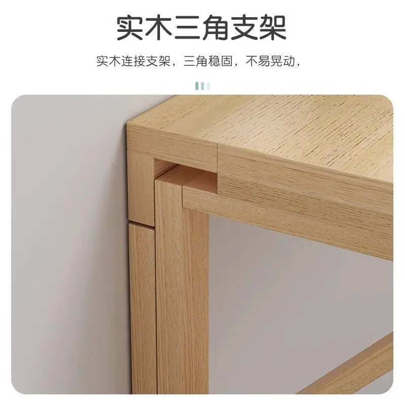 Solid wood wall folding table wall hanging computer table desk small apartment wall hanging dining table bedroom against the