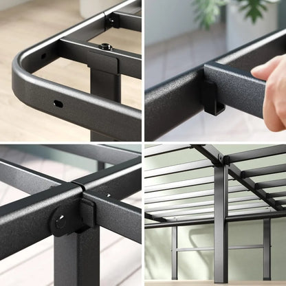 14in Queen Metal Bed Frame, Quick Assembly SmartBase® Mattress Foundation, Heavy Duty Sturdy Steel with No Box Spring Needed