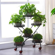 Smartspace™ 6-Tier Metal Plant Stand with Wheels – Rolling Plant Display Rack