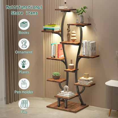 (Vase Shape) Plant Stand Indoor with Grow Lights, Indoor Plant Shelf, Metal Plant Flower Holder Stand, Vase Shape Plant Rack for