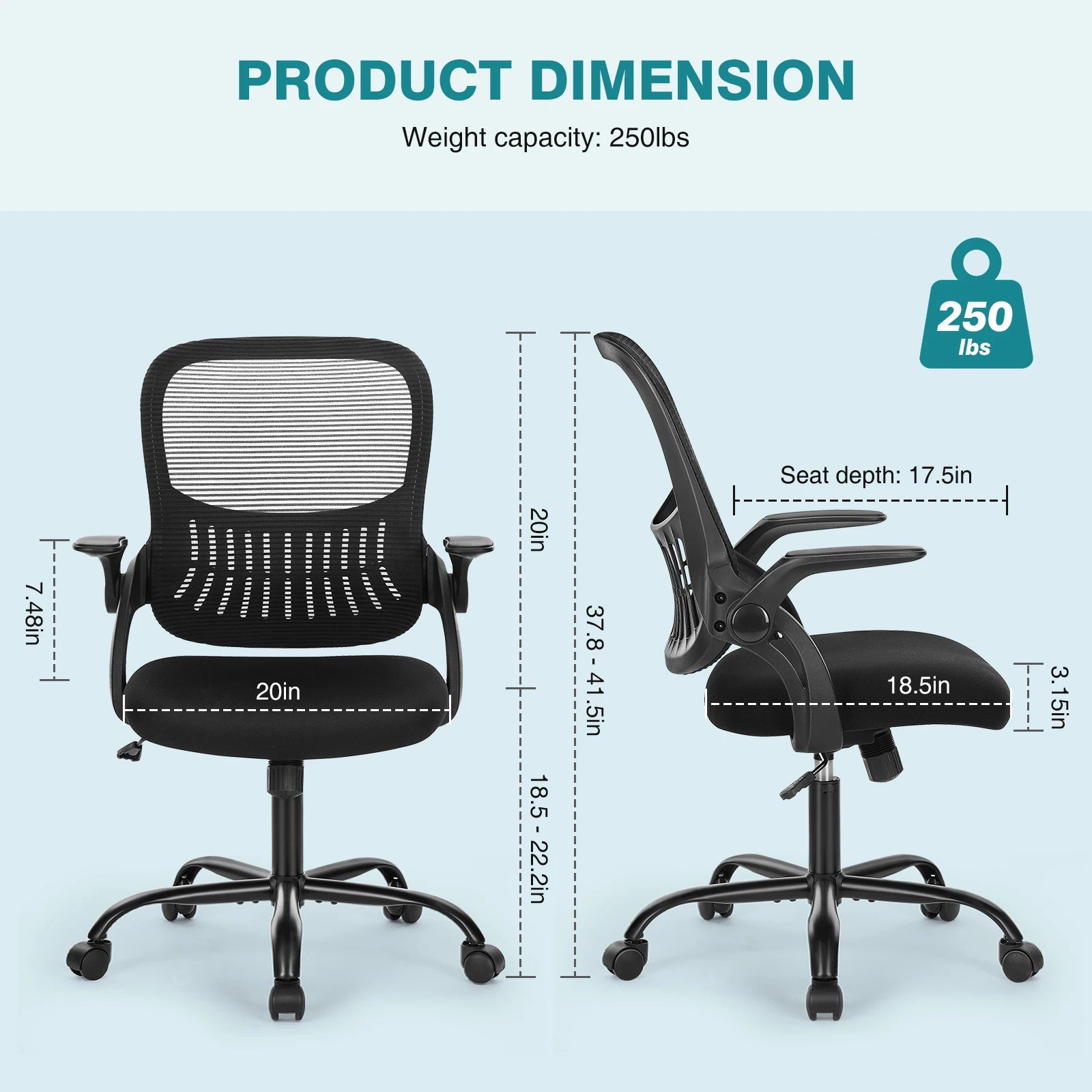 Ergonomic Mesh Backrest Office Desk Chair with Adjustable Height
