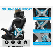 Ergonomic Mesh Office Chair w/ Lumbar Support, and Headrests