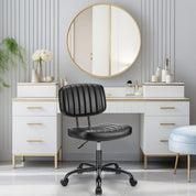 Armless Office Desk Chair with Back Lumbar Support