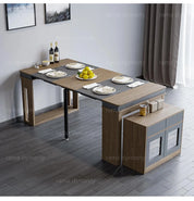 Modern Extendable Dining Table Rectangle Sideboard With Storage