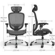 Staples Hyken Ergonomic Swivel Task Chair, Adjustable Office Chair with Breathable Mesh and Lumbar Support