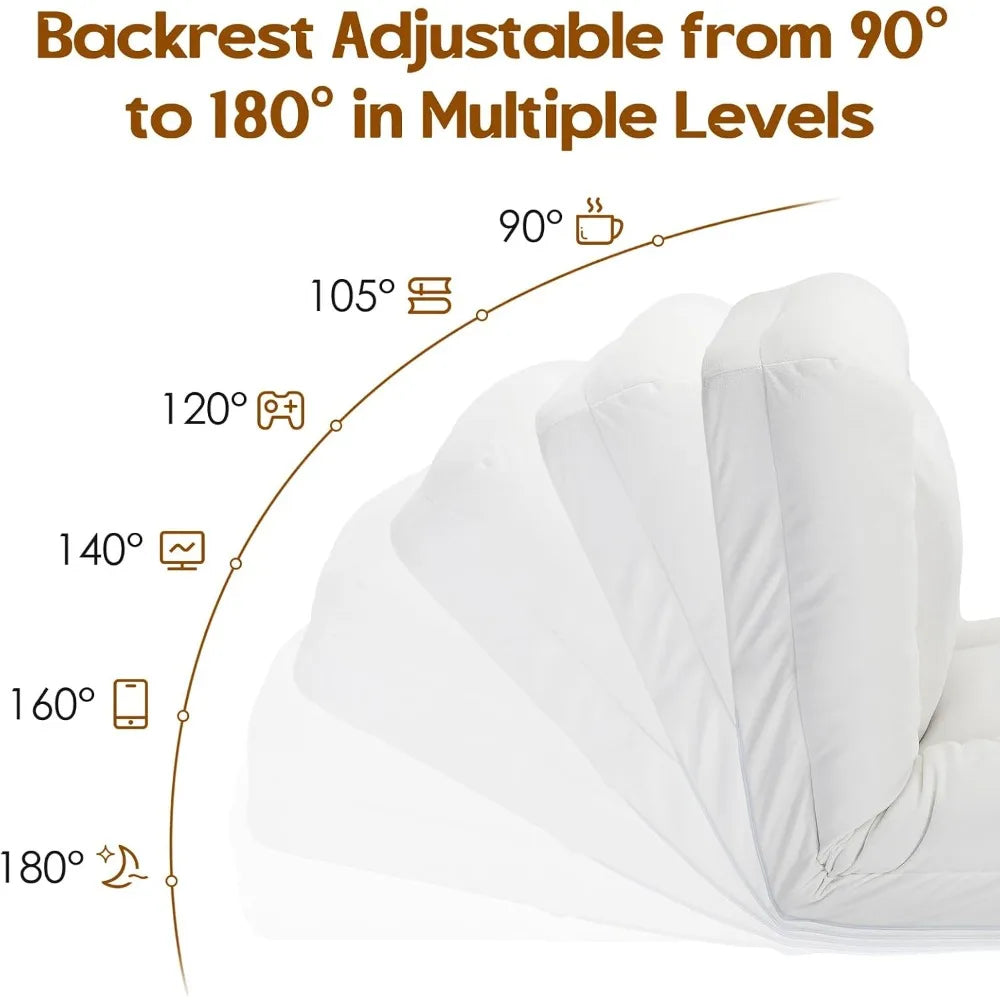 Bean Bag Chairs for Adults, High Density Sponge Bean Bag Sofa with Waist Support, Soft Lazy Floor Sofa for Living Room, Reading