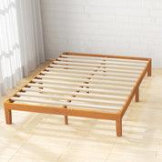 JHK Solid Pine Wood Bed Frame – Durable, Minimalist Wooden Platform Bed for Bedroom, Noise-Free, Eco-Friendly and Easy Assembly