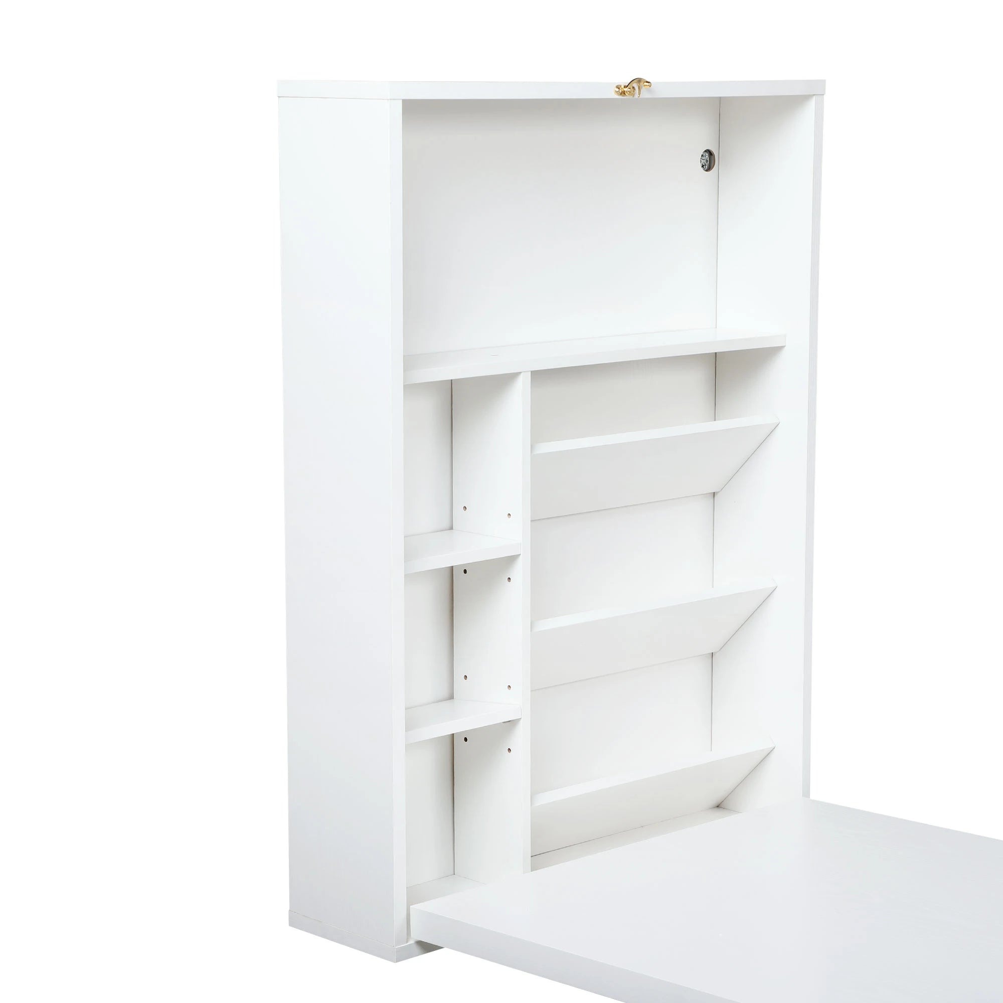 Modern Wall Mounted Folding Desk for Home Office with Storage