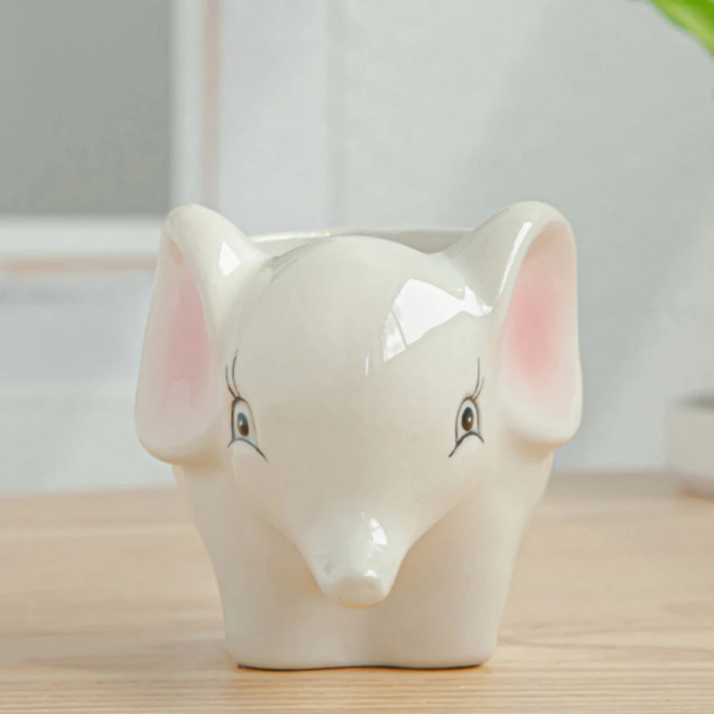 Creative Animal Ceramic Flowerpot - Sheep and Fox Design