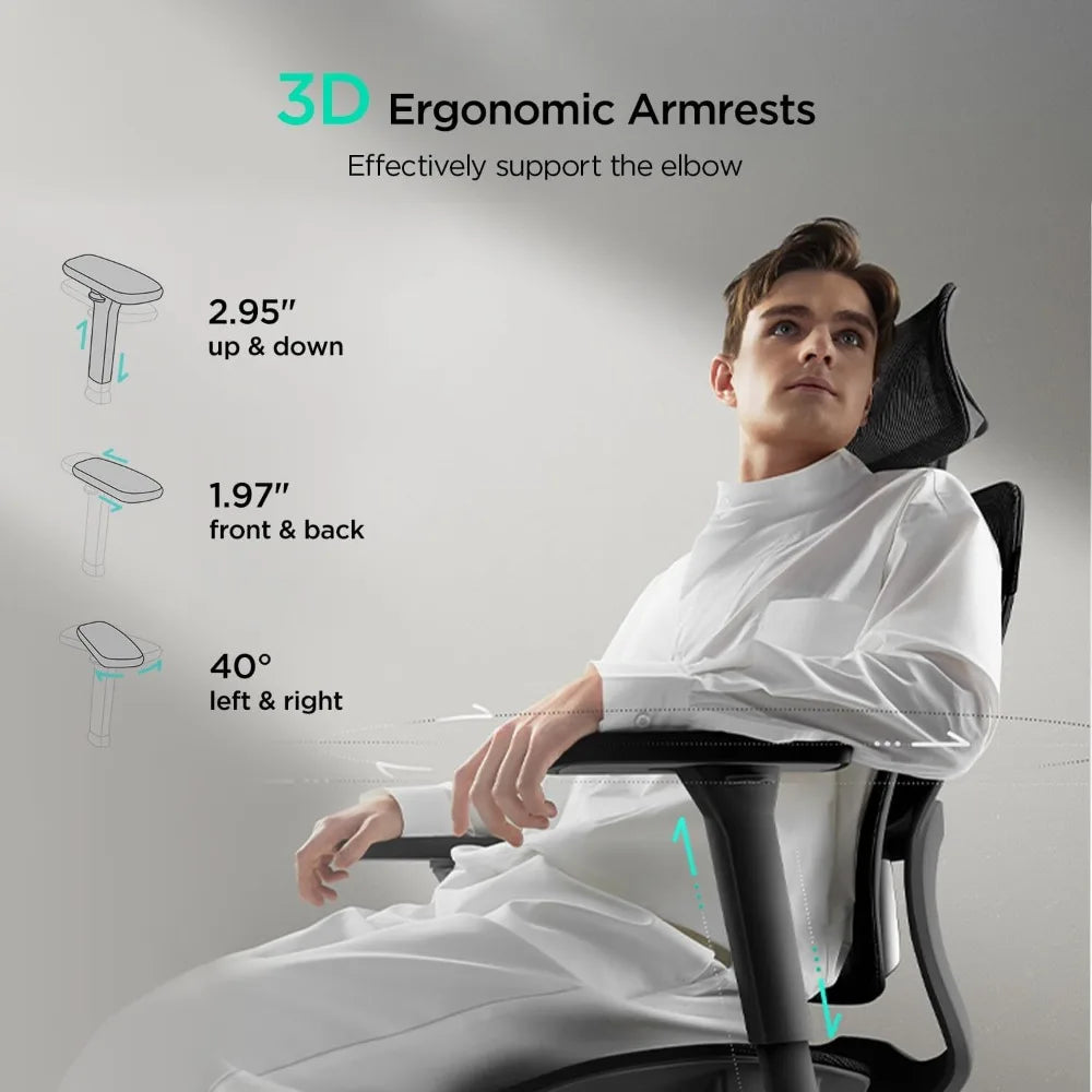 Big and Tall Ergonomic Office Chair with 6-Way Dynamic Lumbar Support