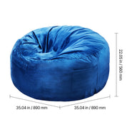 SucceBuy Bean Bag Chair Round BeaBag Chair with Removable and Washable Cover 25D Memory Foam Filled Lazy Sofa for Bedroom
