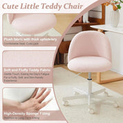 Cute Armless Desk Chair with Lumbar Support & Wheels