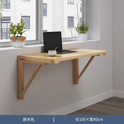Solid wood wall folding table wall hanging computer table desk small apartment wall hanging dining table bedroom against the