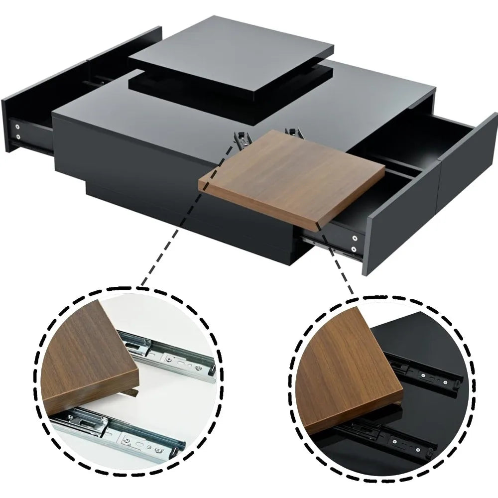 FurnishSpot SpaceSmart™ Adjustable Coffee Table with Hidden Storage