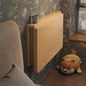 Solid wood wall folding table wall hanging computer table desk small apartment wall hanging dining table bedroom against the