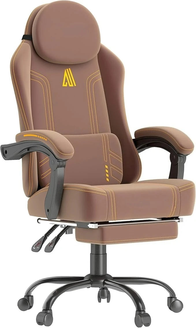 Gaming Chair with Footrest and Lumbar Support