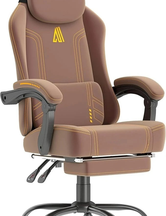 Gaming Chair with Footrest and Lumbar Support