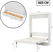 FurnishSpot™ Full Size Murphy Bed with Storage Drawers – Vertical Fold-Down Wall Bed Cabinet