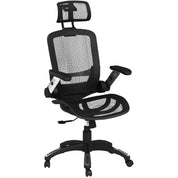 Ergonomic Office Chair with Headrest, Flip-Up Arms, 90-120° Tilt Lock and Wide Cushion