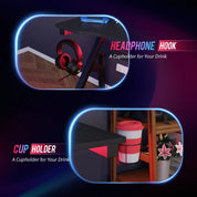 47 Inch Home Office Desk Extra Large Modern Ergonomic  PC Carbon Fiber Table Gamer Workstation with Cup Holder Headphone Hook