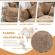 Giant Bean Bag Chair with Foam Filler, Oversized Bean Bag Couch for Adults Teens, Comfy Floor Sofa Chair with 3 Pillows, Lazy Be