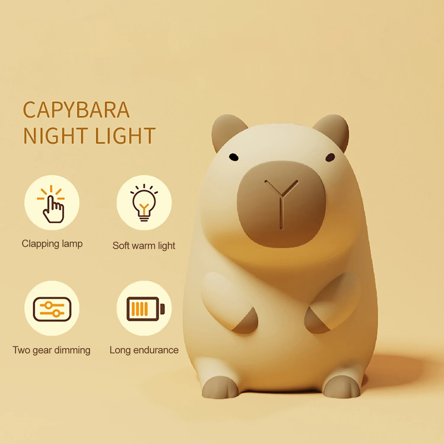 Cartoon Capybara Night Light