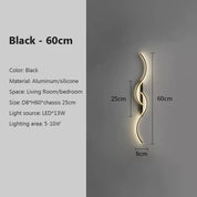 Modern LED Wall Lamp Minimalist Led Light Bedroom Bedside Long Strip Wall Sconces Living Room Sofa Home Indoor Lighting Fixture