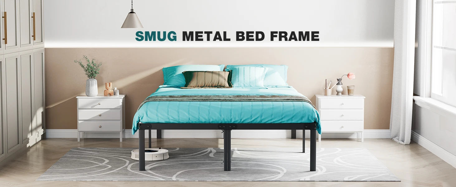 Metal Platform Bedroom Frames with Storage Space
