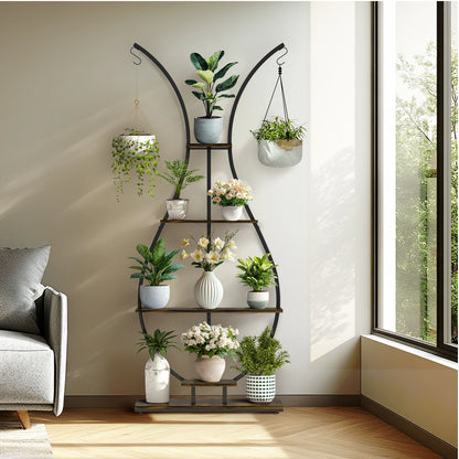 Large Vase Shaped 5 Tier Plant Stand for Home Patio Decor
