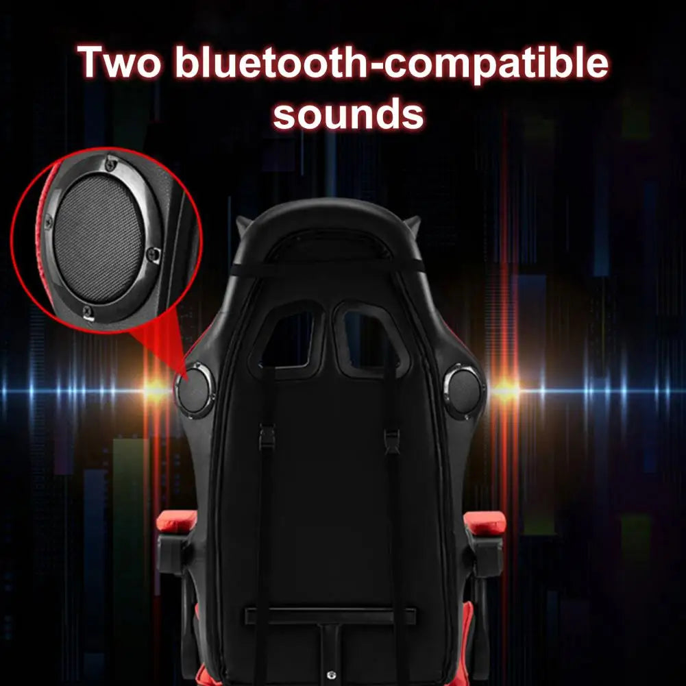 Gaming Chair with Bluetooth-compatible Speakers and RGB LED Lights, Ergonomic Massage Computer Gaming Chair with Lumbar Support