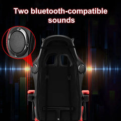 Gaming Chair with Bluetooth-compatible Speakers and RGB LED Lights, Ergonomic Massage Computer Gaming Chair with Lumbar Support
