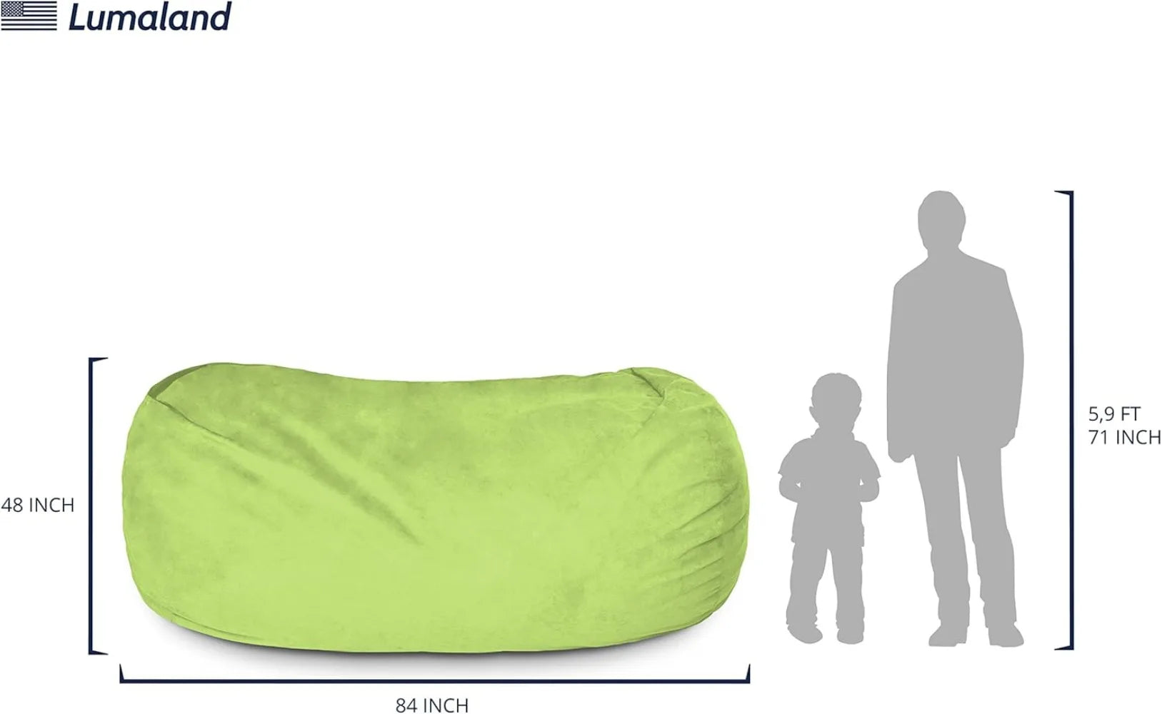 Luxurious Giant 7ft Bean Bag Chair with Microsuede Cover - Ultra Soft, Foam Filling, Washable XXL Bean Bag Sofa for Kids,