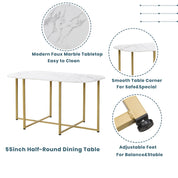 TOPMAX Modern 7-Piece Dining Table Set with Faux Marble Compact 55Inch Kitchen Table Set for 6